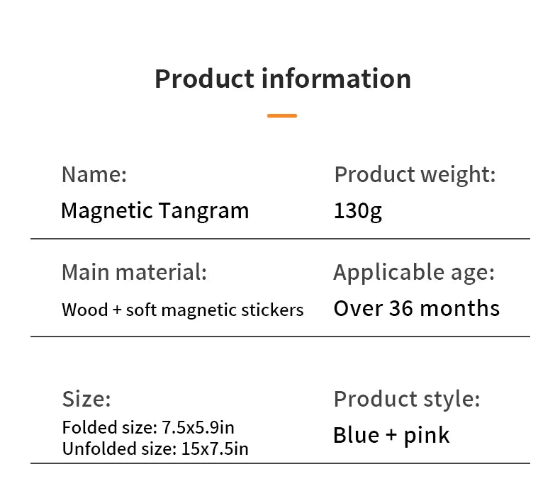 Magnetyczny Tangram - układanka dla dzieci