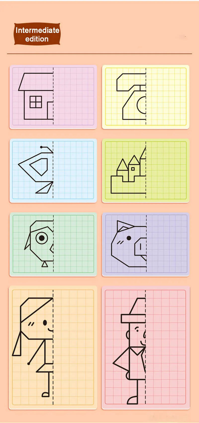 15 dwustronnych zmazywalnych kart - 30 wzorów Bystrezabawki®