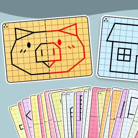 15 dwustronnych zmazywalnych kart - 30 wzorów Bystrezabawki®